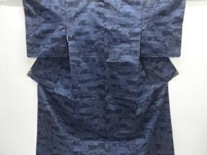 未使用品　霞に草花模様織出し西陣伝承紬着物